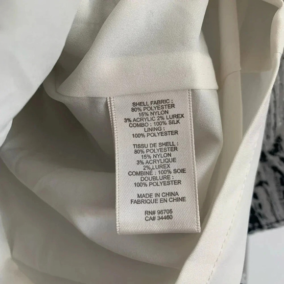 Rebecca Taylor Raffia Tweed Full Front Zip Dress - White/Black - Size 8 - EUC - Picture 8 of 9